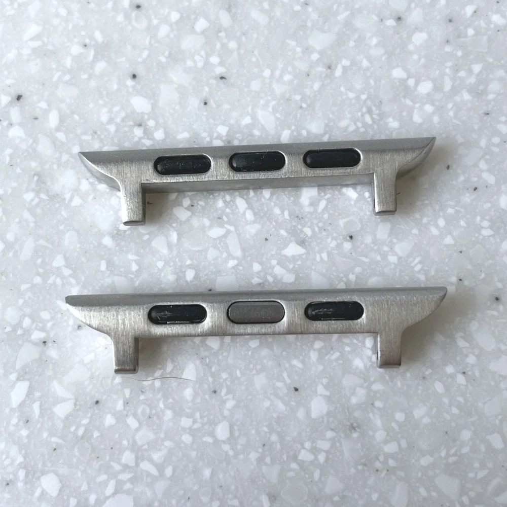 Silver Stainless Steel Apple Watch Band Adapter Connector Lugs 38mm 40mm 41mm